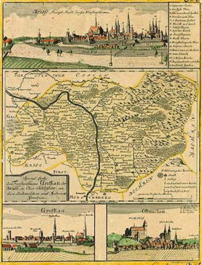 Special-Carte des F&uuml;rstenthums Grotkau oder Neisse, in Ober-Schlesien, an den B&ouml;hmischen und M&auml;hrischen Grentzen